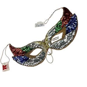 Vintage Sequin Mardi Gras Mask – Handmade USA – Costume Corner - Halloween
